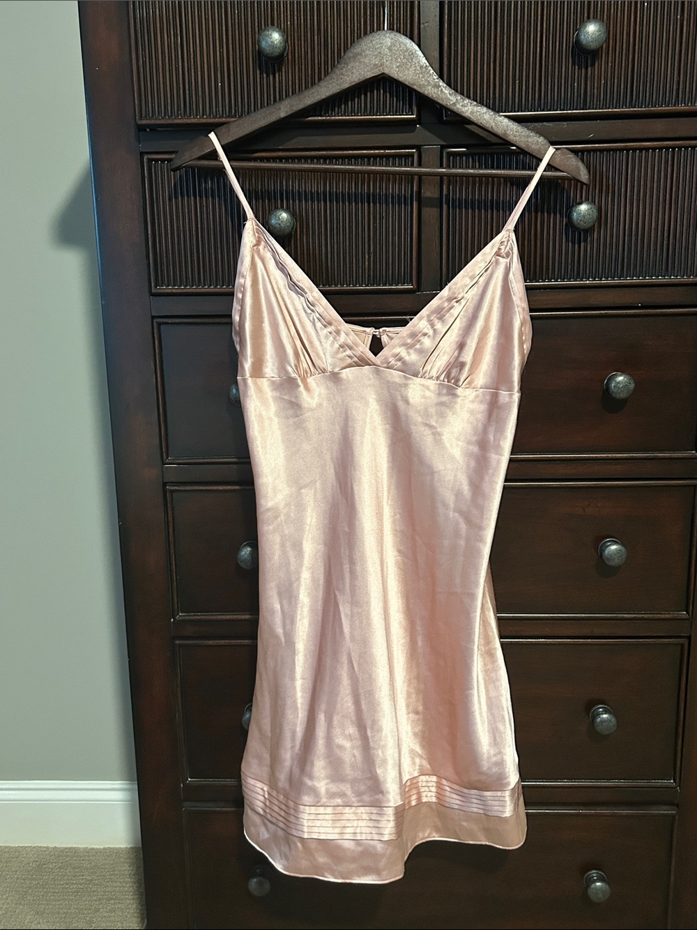 Silky Pink Slip Dress - Women's Satin Chemise